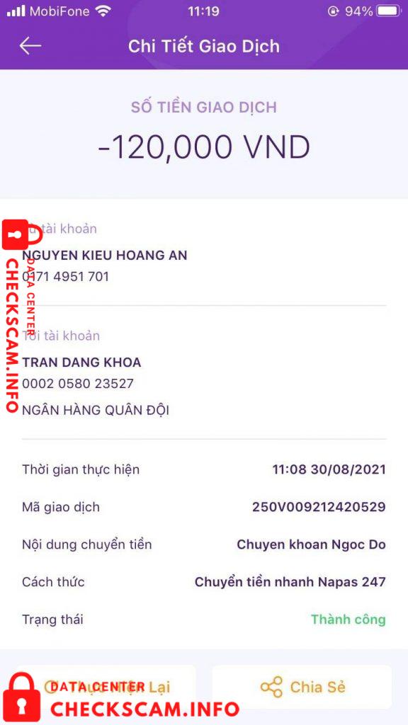 Preuves contre Tran Dang Khoa