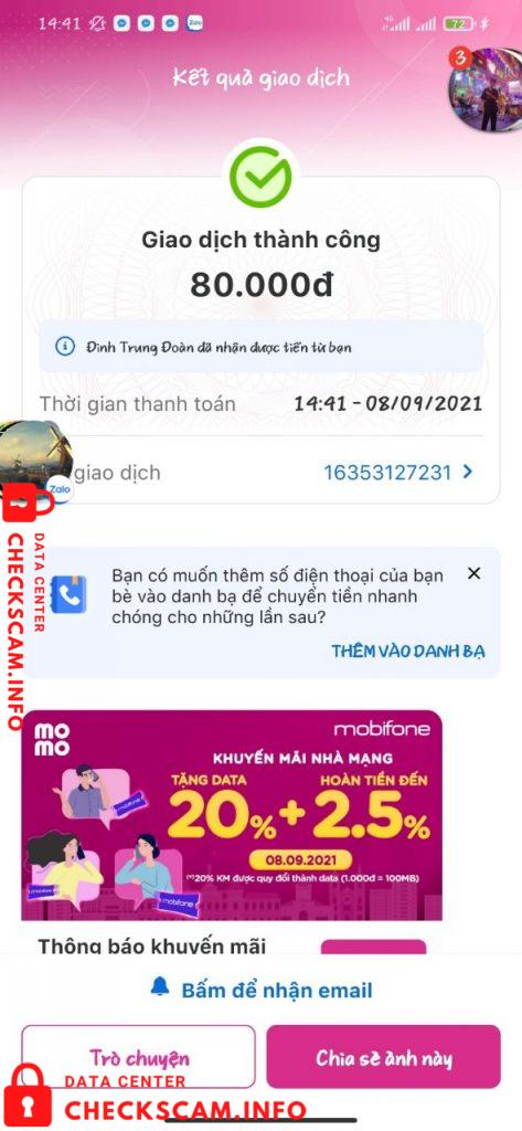 Preuves contre Đinh Trung Đoàn