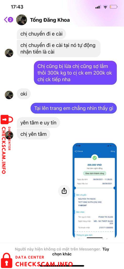 Preuves contre Pham Thi Xuan