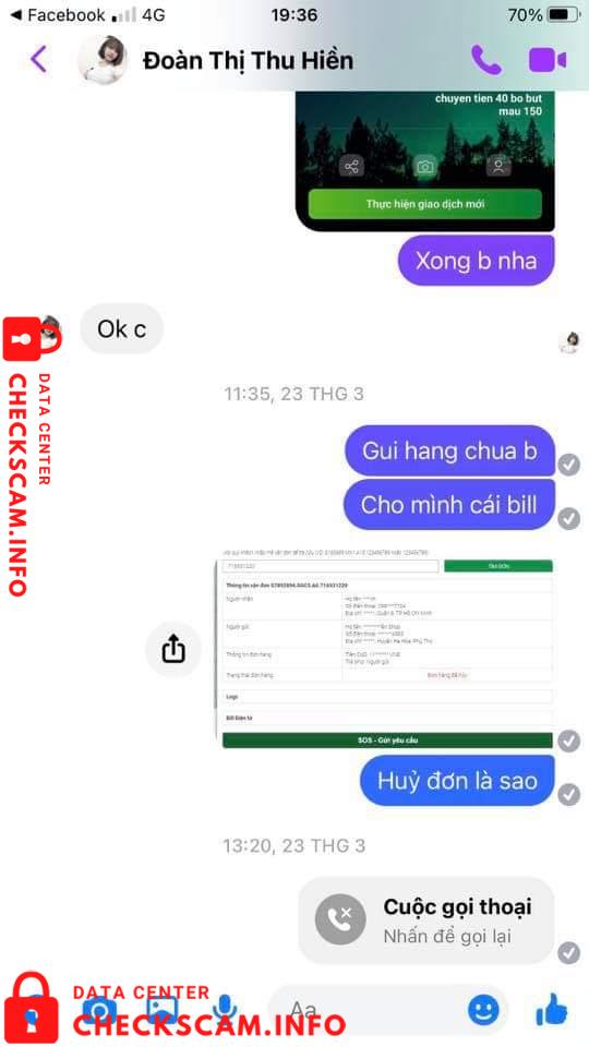 Bukti melawan Đoàn Thị Thu Hiền