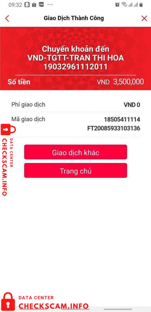 Bukti melawan Tran Thi Hoa