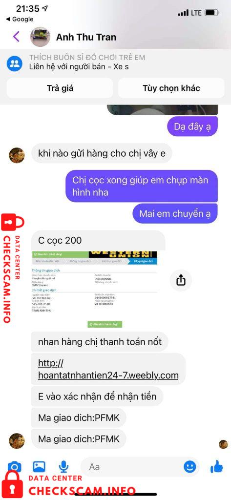 Bukti melawan Vu Thi Nhung