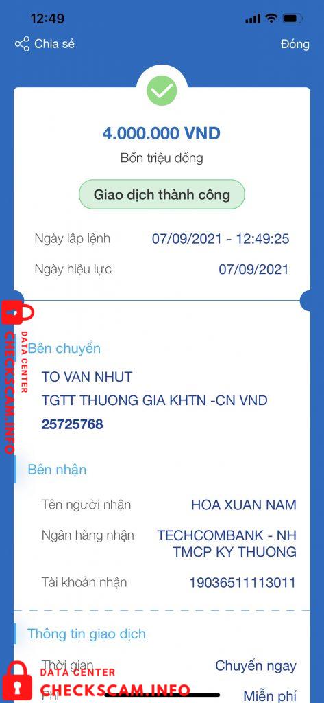 Bukti melawan hoa Xuan Nam