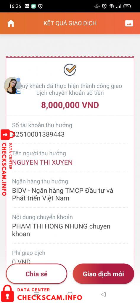 Preuves contre Nguyen Thi Xuyen