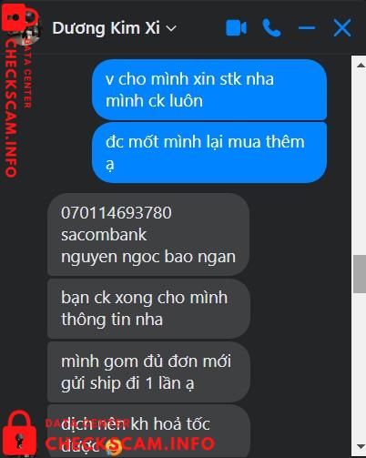 针对的证据 Nguyễn Ngọc Bảo Ngân