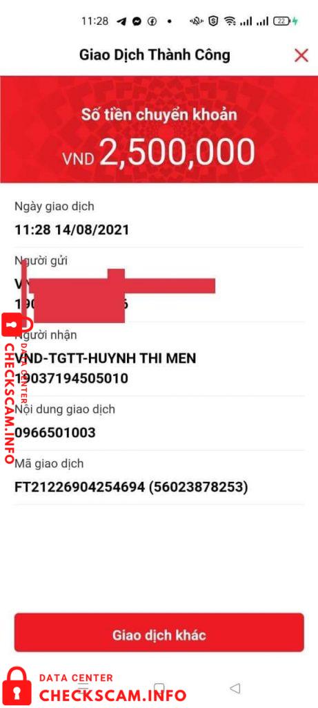 针对的证据 Huynh Thi Men