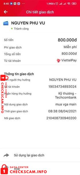 Preuves contre Nguyen Phu Vu