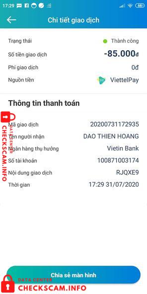 Preuves contre Dao Thien Hoang