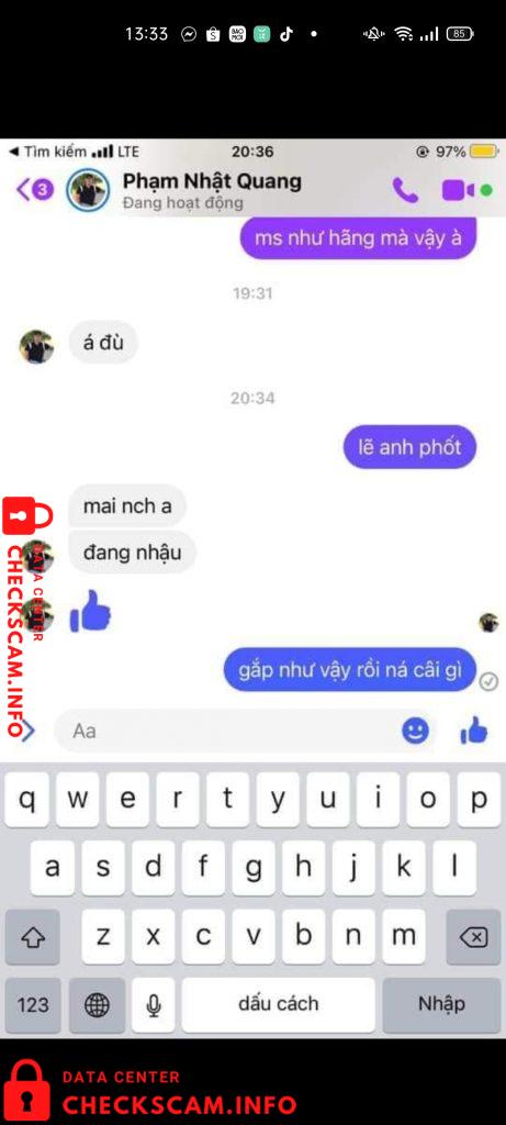 针对的证据 Phạm Nhật Quang