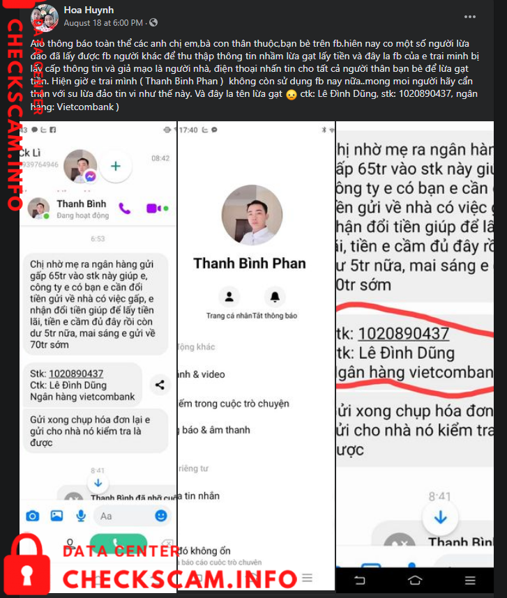 针对的证据 Lê Đình Dũng