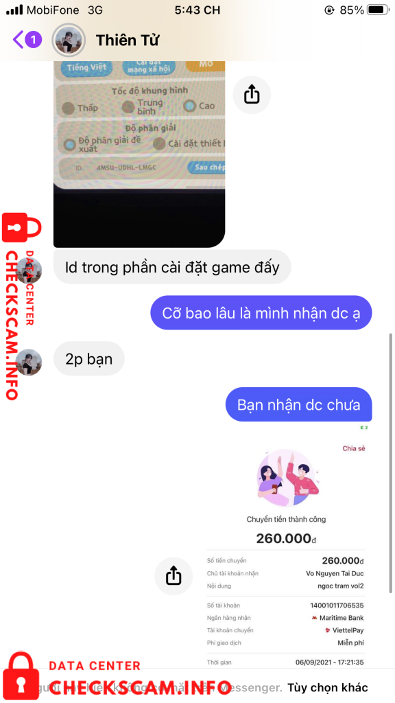 针对的证据 Vo Nguyen Tai Duc