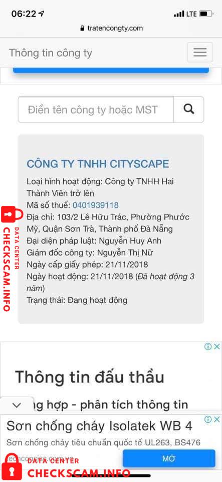 针对的证据 Công Ty TNHH CITYSCAPE