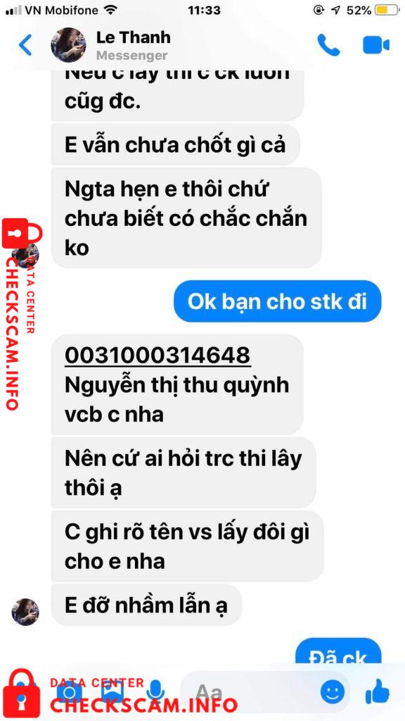 针对的证据 Nguyễn Thị Thu Quỳnh