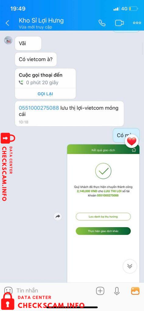 针对的证据 Lưu Thị Lợi