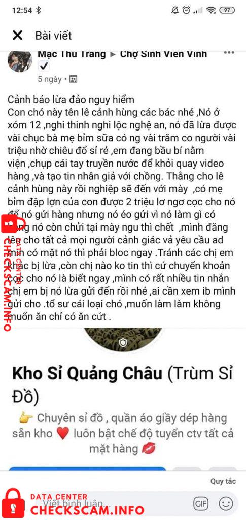 针对的证据 Le Canh Hung