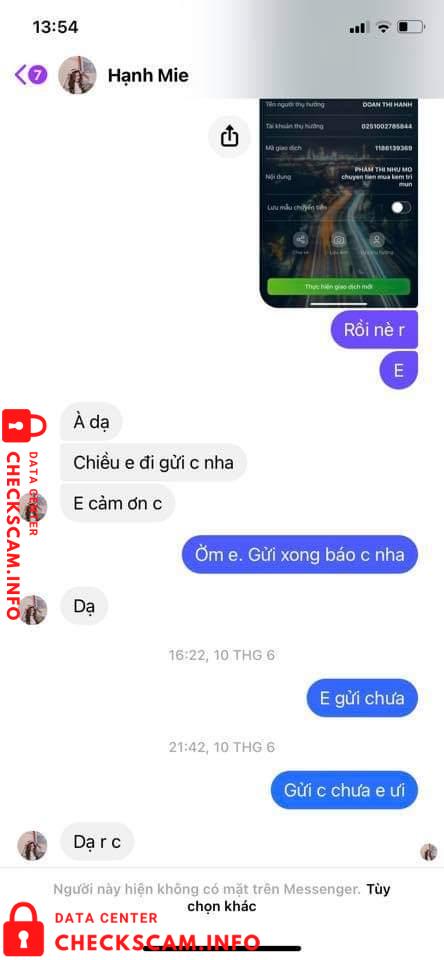 针对的证据 Đoàn Thị Hạnh