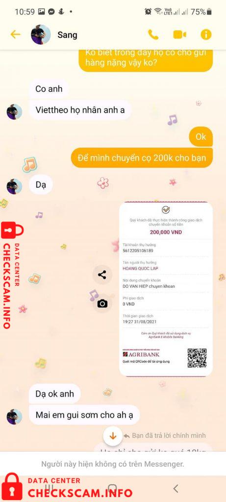 针对的证据 Hoàng Quốc Lập