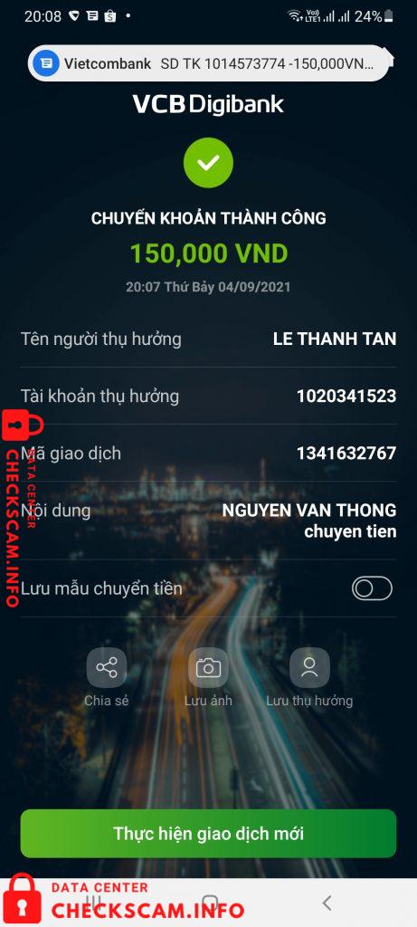 针对的证据 Le Thanh Tan