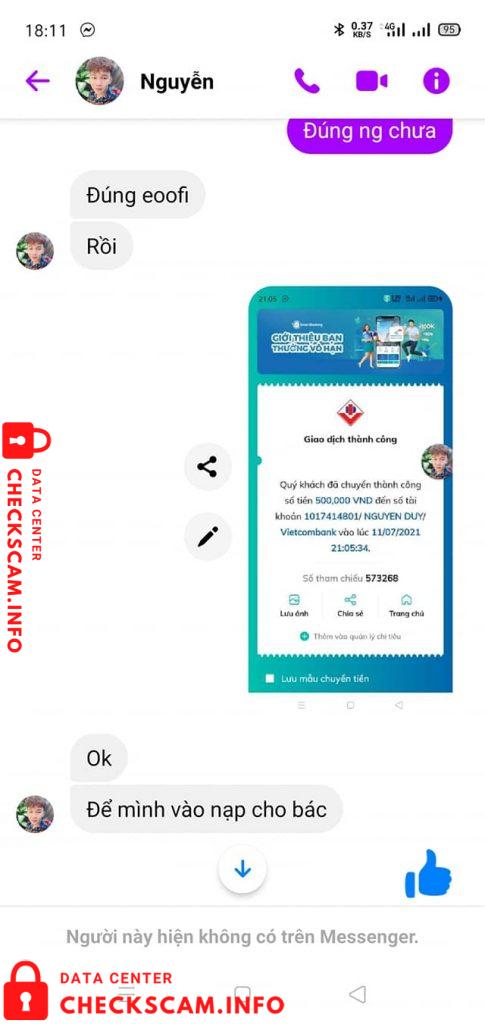 针对的证据 Nguyễn Duy