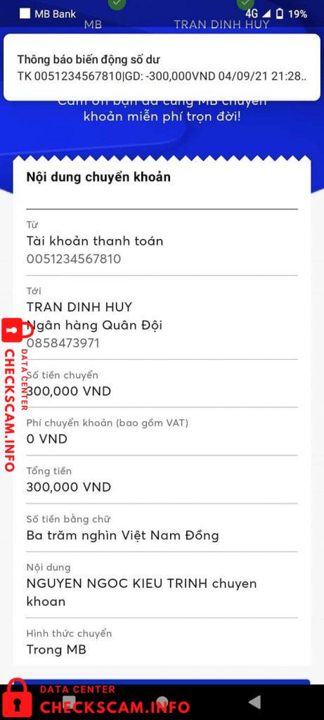 针对的证据 Trần Đình Huy
