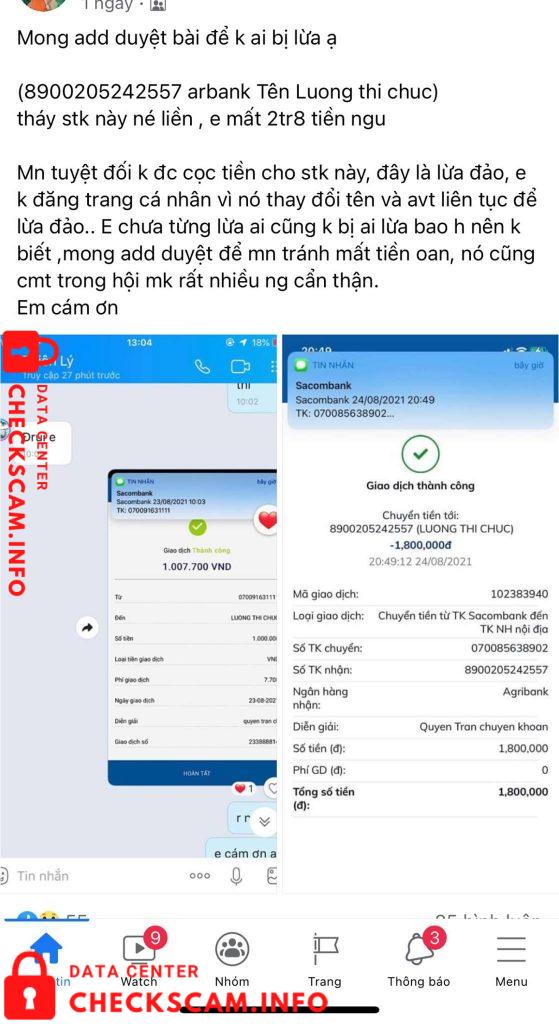针对的证据 Luong Thi Chuc