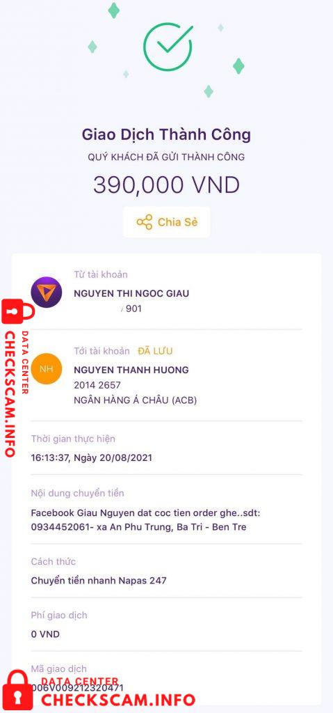 针对的证据 Nguyen Thanh Huong