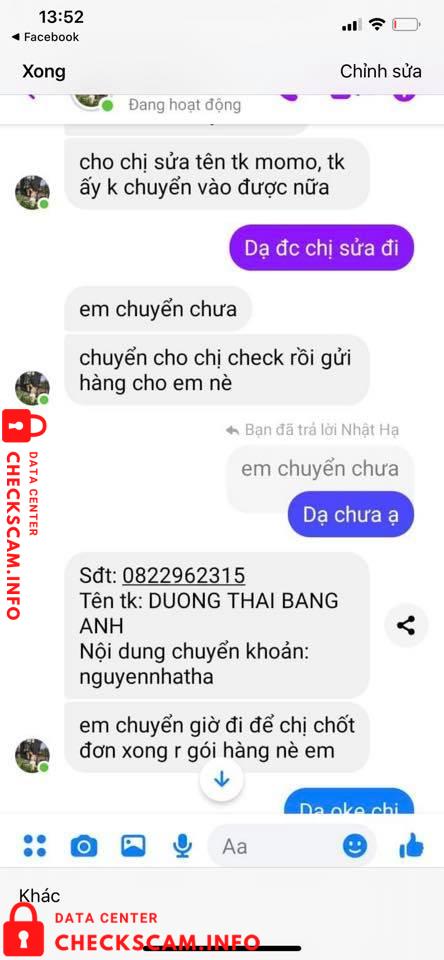 针对的证据 Duong Thai Bang Anh