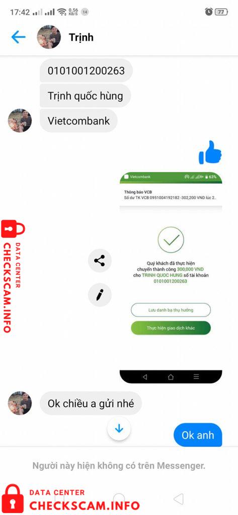 针对的证据 Trịnh Quốc Hùng