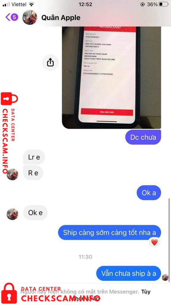 针对的证据 Nguyen Ba Hong Quan