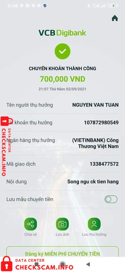 针对的证据 Nguyễn Văn Tuấn