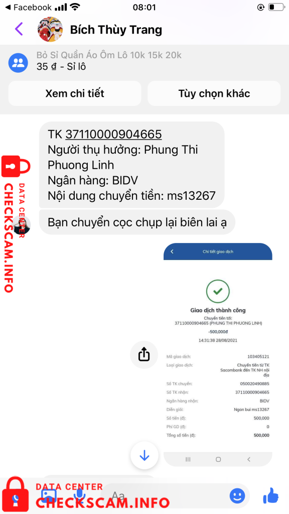 针对的证据 Phung Thi Phuong Linh