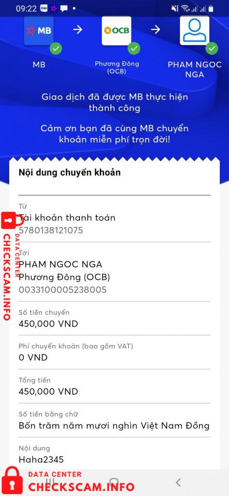 针对的证据 Pham Ngoc Nga
