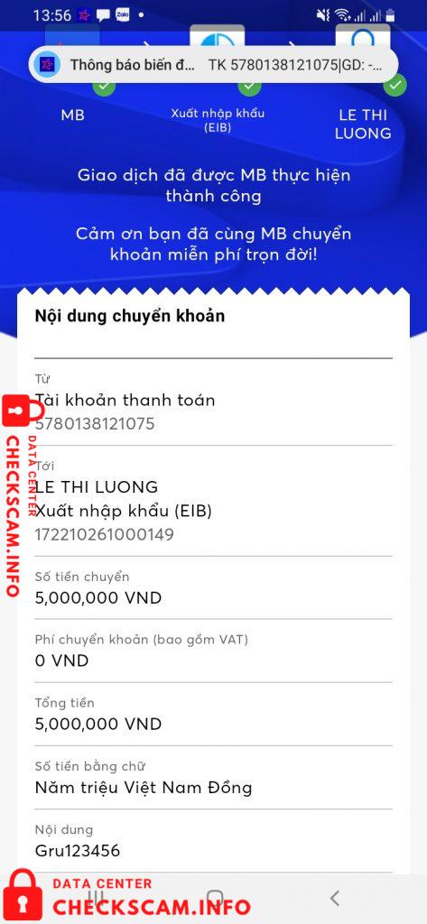 针对的证据 Lê Thị Lượng