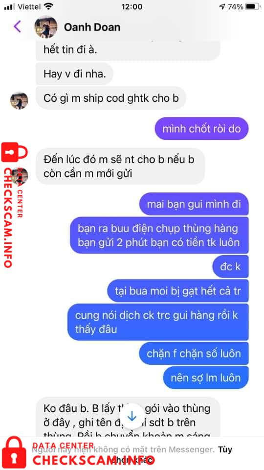 针对的证据 Đoàn Thị Oanh