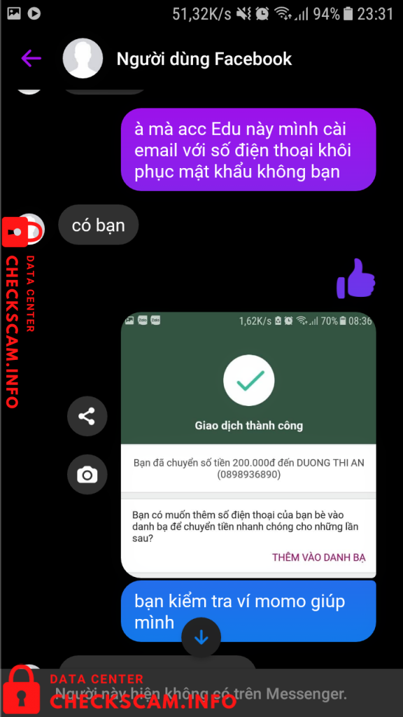 针对的证据 Dương Thị An