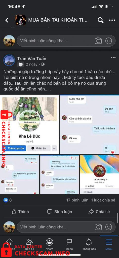 针对的证据 Lê Đức Khả