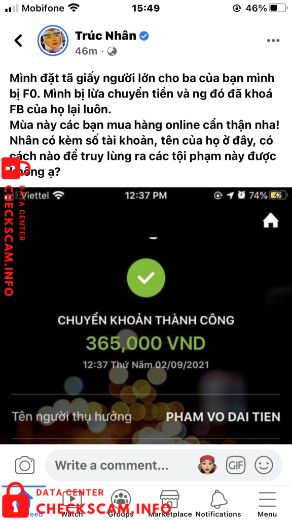 针对的证据 Pham Vo Dai Tien