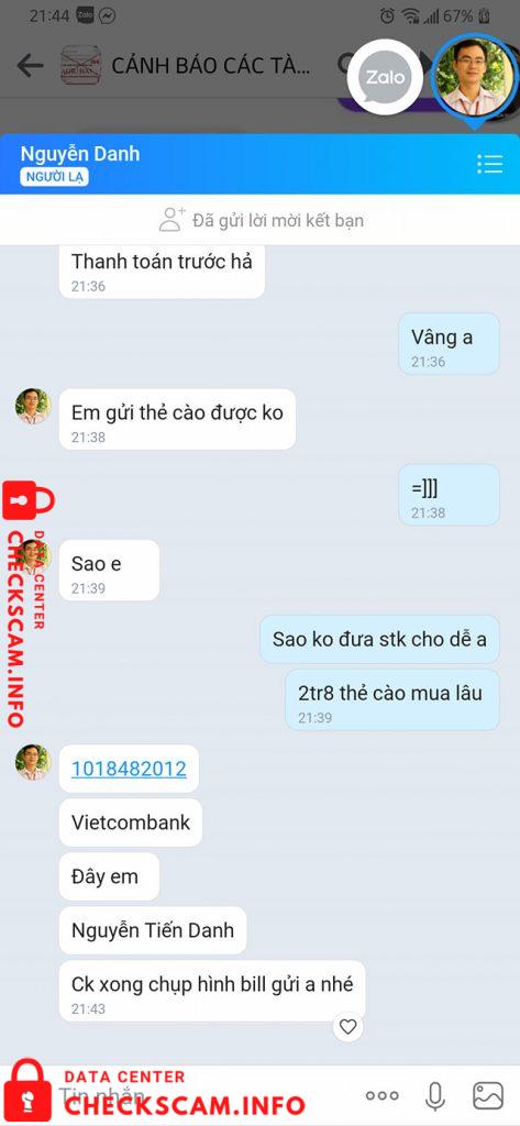 针对的证据 Nguyễn Tiến Danh