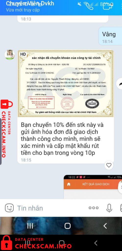 针对的证据 Vũ Đình Chương
