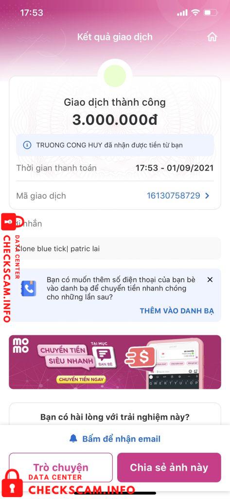 针对的证据 Trương Công Huy
