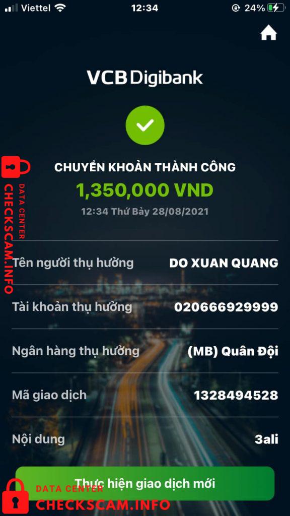 対する証拠 Do Xuan Quang
