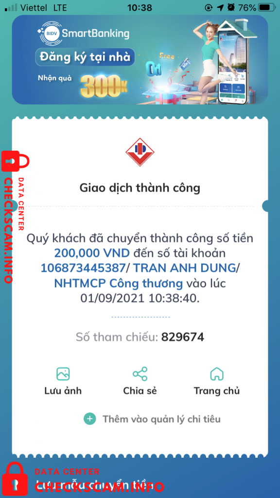 対する証拠 Tran Anh Dung