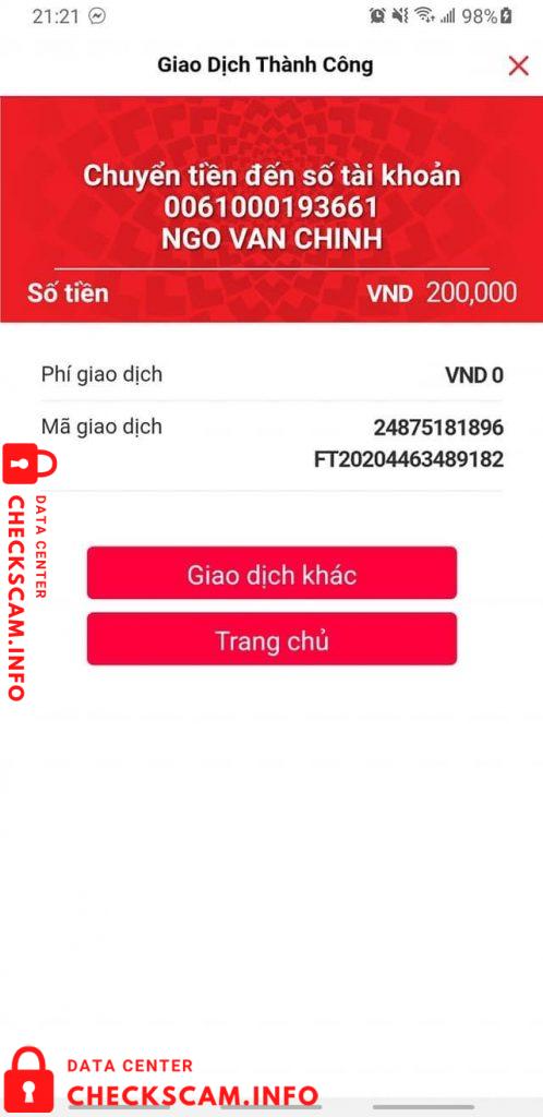 対する証拠 Ngo Van Chinh