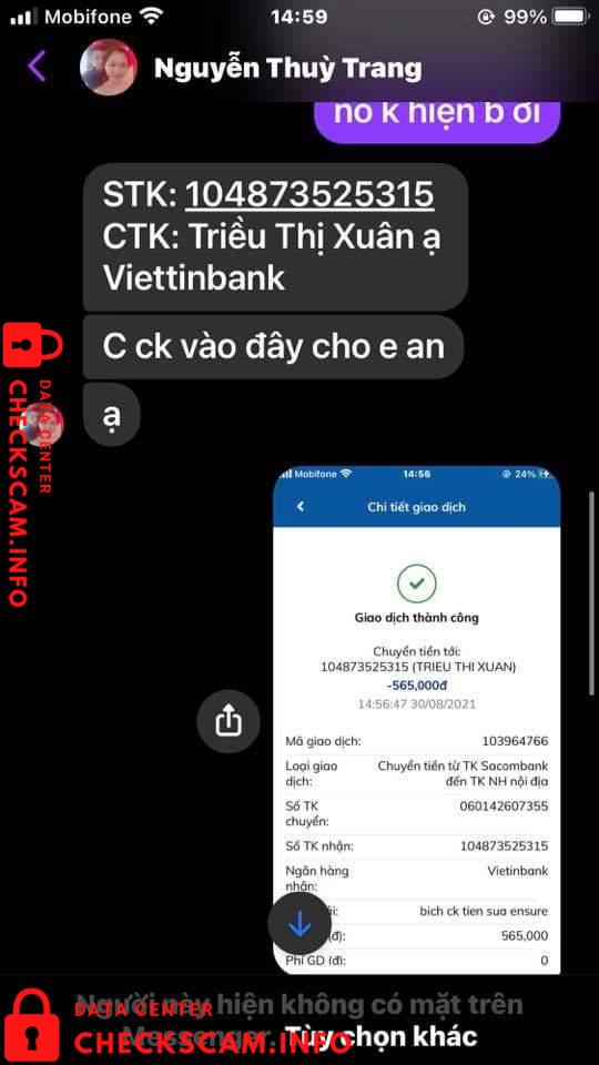 対する証拠 Triều Trị Xuân