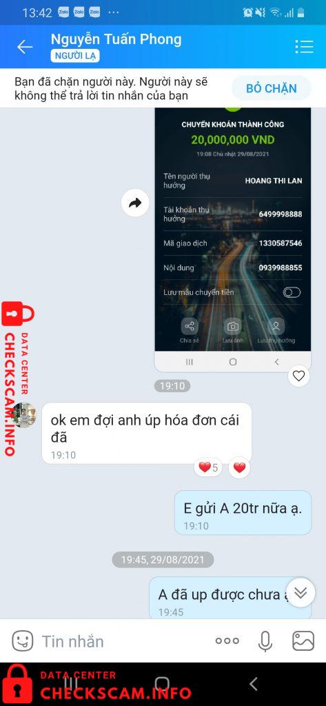 対する証拠 Hoang Thị Lan