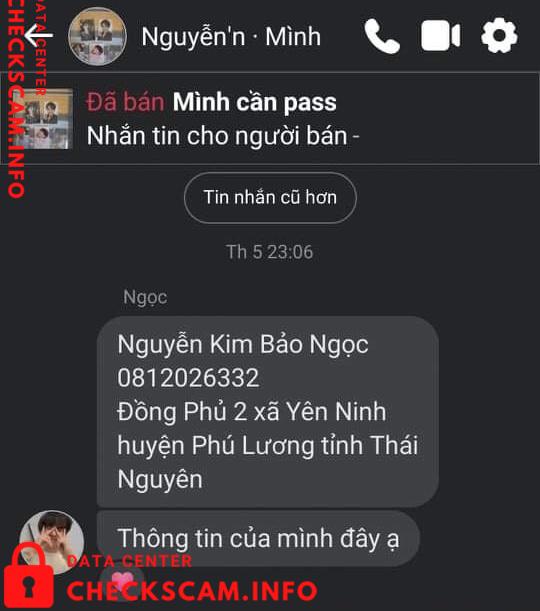 対する証拠 Nguyễn Kim Bảo Ngọc