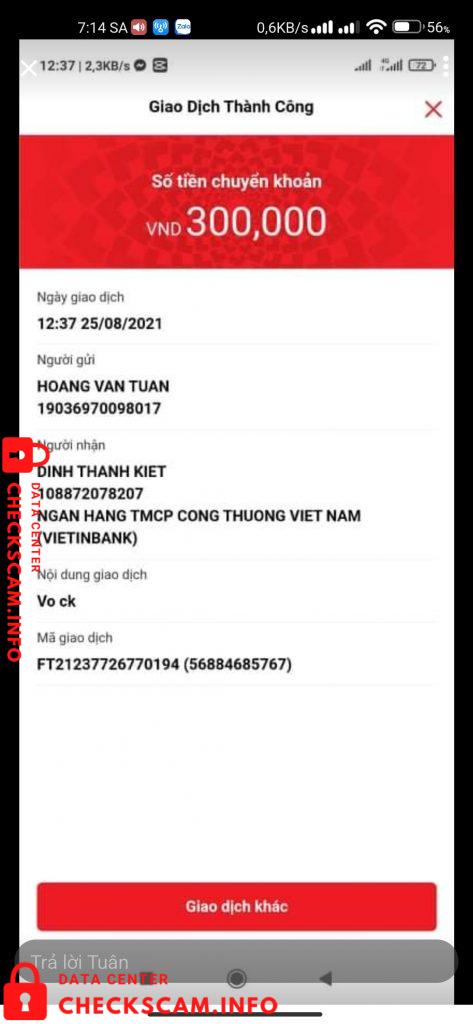 対する証拠 Đinh Thanh Kiệt