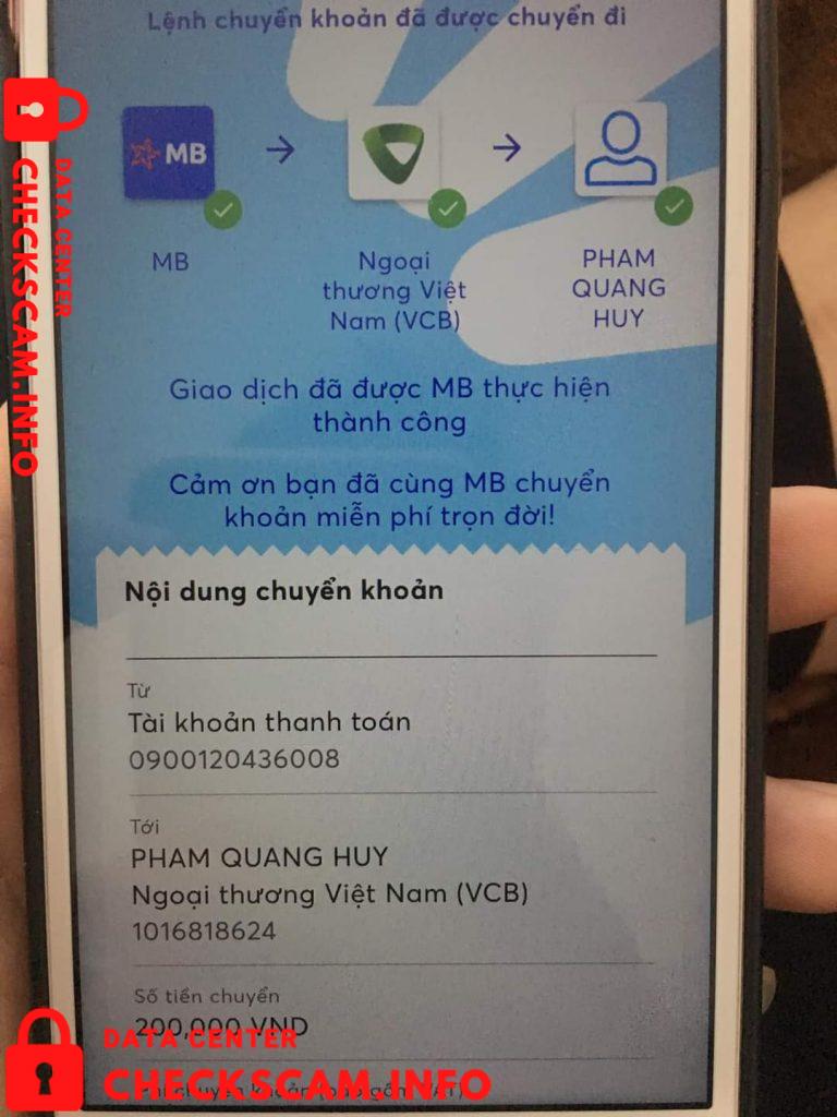 対する証拠 Pham Quang Huy