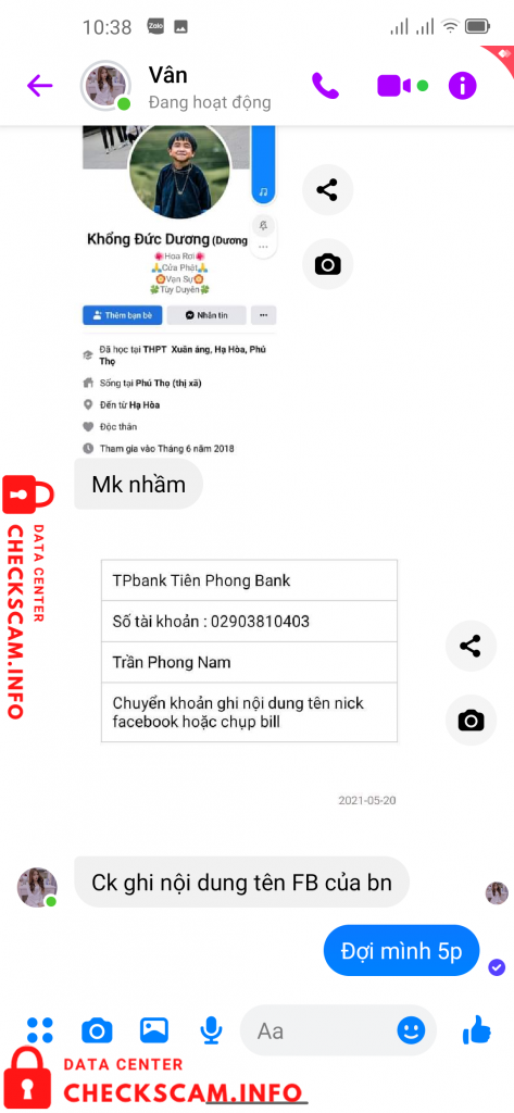 対する証拠 Trần phong Nam