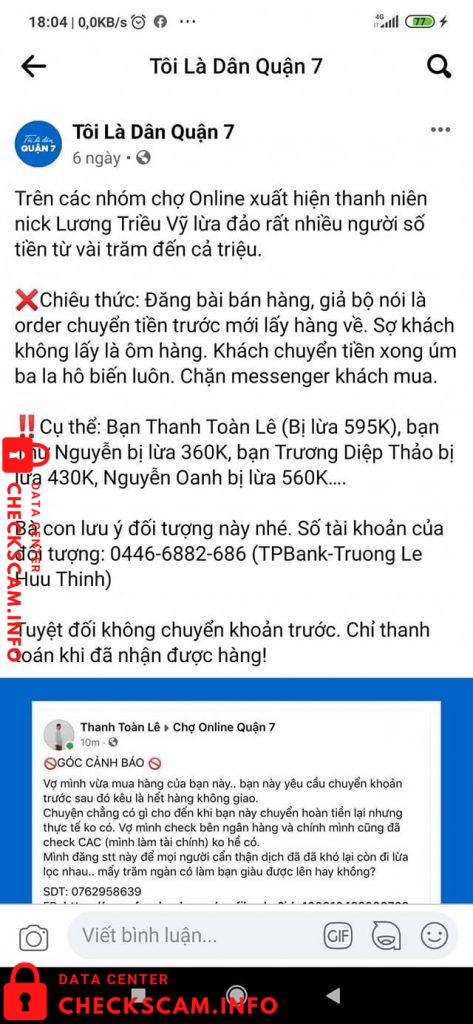 対する証拠 Truong Le Huu Thinh